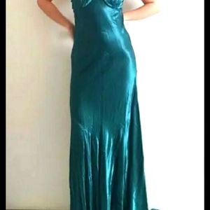 Turquoise ladies prom dress